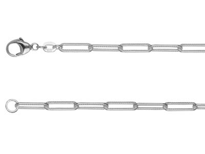 Sterling Silver 3.4mm Wide         Rectangular Trace Chain, 2050cm, 100 Recycled Silver