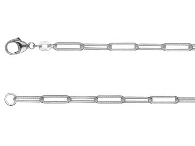 Sterling Silver 3.4mm Wide         Rectangular Trace Chain, 22