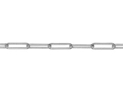 Sterling Silver 3.4mm Wide         Rectangular Trace Chain, 22