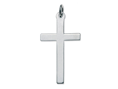 Sterling Silver Cross, Latin Plain No.5 - Standard Image - 1