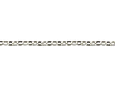 9ct White Gold 1.4mm Diamond Cut   Loose Belcher Chain - Standard Image - 1