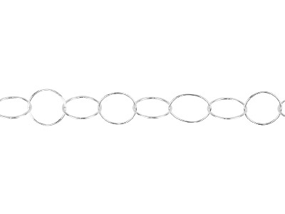 Sterling Silver 9.8mm Loose Circle Link Chain, 100% Recycled Silver - Standard Image - 1