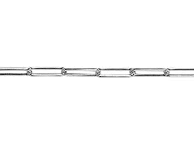Sterling Silver 3.4mm Loose Wide   Rectangular Trace Chain, 100%      Recycled Silver - Standard Image - 3