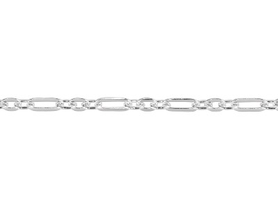 Sterling Silver 4.0mm Loose 31    Figaro Chain, 100 Recycled Silver