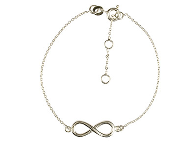 Sterling Silver Bracelet With      Infinity Locator, 7.519cm