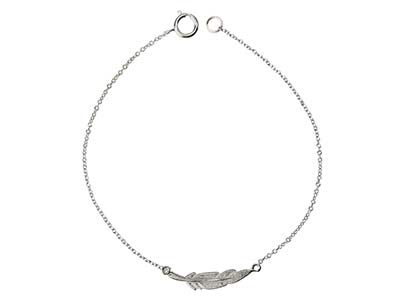Sterling Silver Feather Design     Bracelet