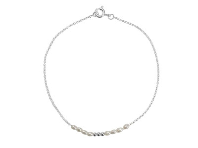 Sterling Silver                    Fresh Water Cultured Pearls        Bracelet 718cm