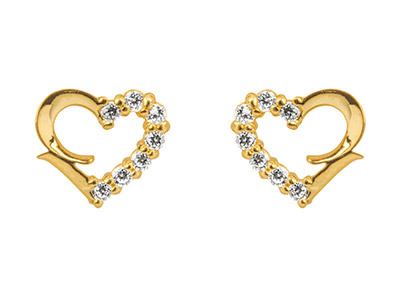 9ct-Yellow-Gold-Heart-Outline-Stud-Ea...