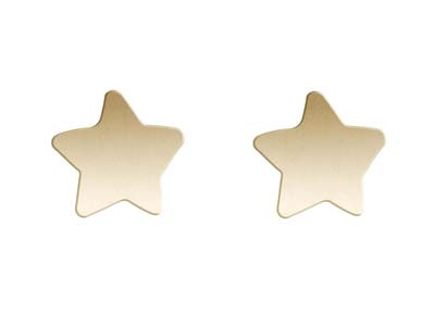 9ct Yellow Gold Star Design Stud   Earring