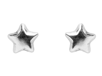 Sterling Silver Earrings Star Stud - Standard Image - 1