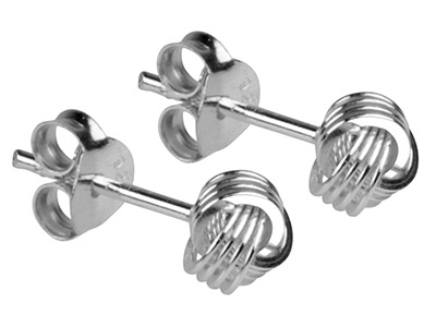 Sterling Silver Earrings Knot Stud - Standard Image - 2