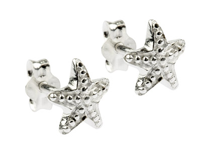 Sterling Silver Starfish Stud      Earrings - Standard Image - 2