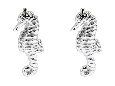 Sterling Silver Seahorse Stud      Earrings
