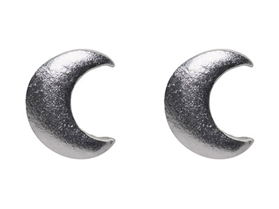 Sterling Silver Crescent Moon Stud Earrings - Standard Image - 1