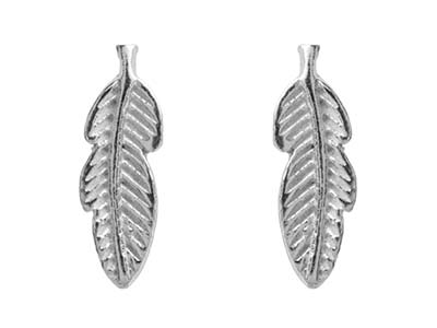 Sterling Silver Feather Design Stud Earrings