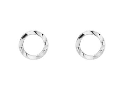 Sterling Silver Hammered Design    Stud Earrings