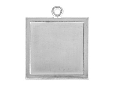 Fine Silver Pendant Cpm82 1.50mm    Fully Annealed Blank Square 14.5mm, 100% Recycled Silver - Standard Image - 1