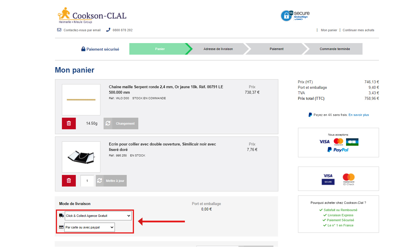 Commander en click and collect