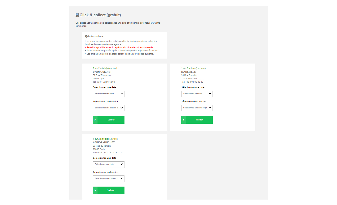 Commander en click and collect