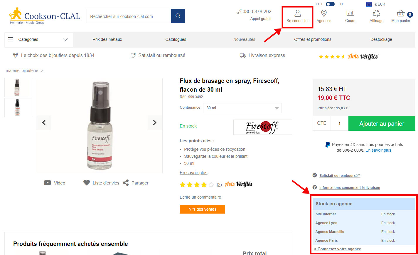 Consulter le stock en agence