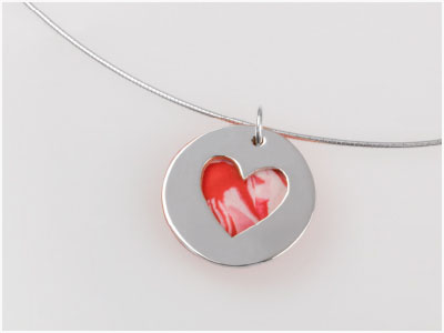 Upcycled Fimo Heart Necklace