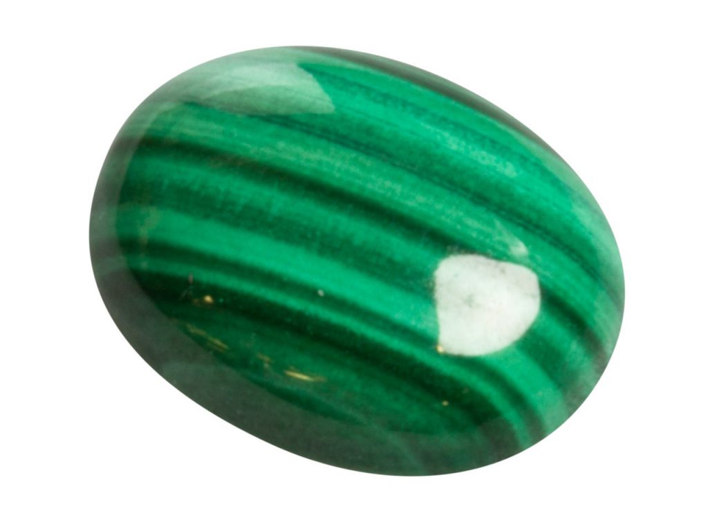 oval malachite green stone