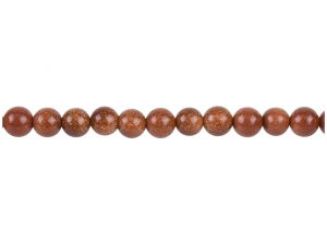 Goldstone Beads, 8mm Round, 16"/40cm Strand 