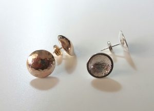dome metal sphere earrings