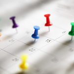 calendar pins on key dates