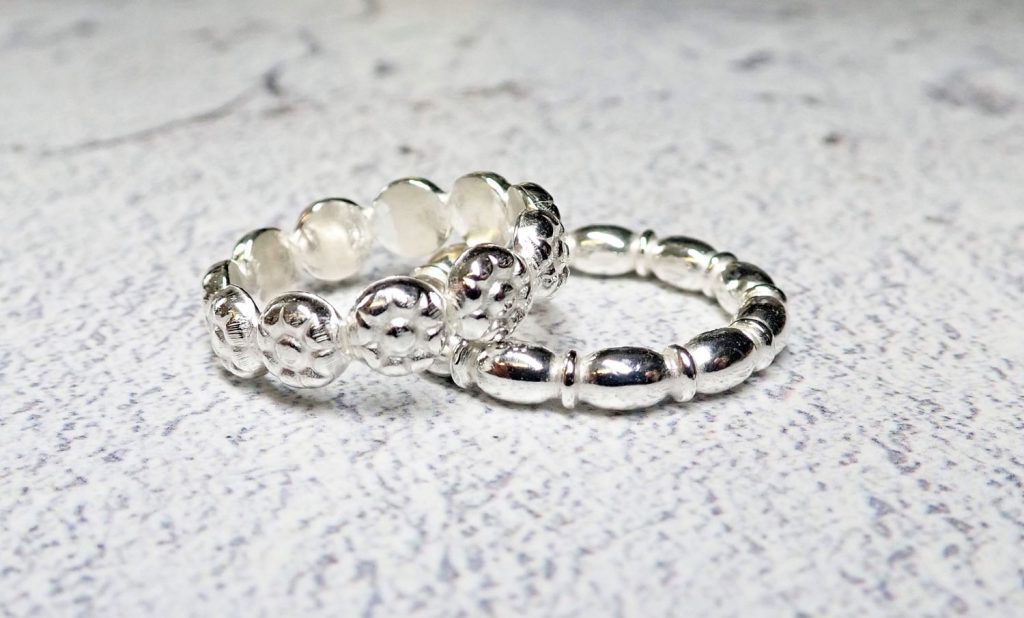 silver stacking rings