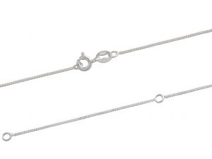 Sterling Silver diamond cut curb extendable chain