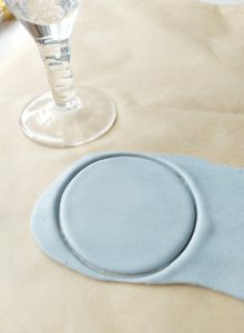 Cutting the Fimo clay