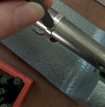 Step 8 - stamp the letters onto the ring blank