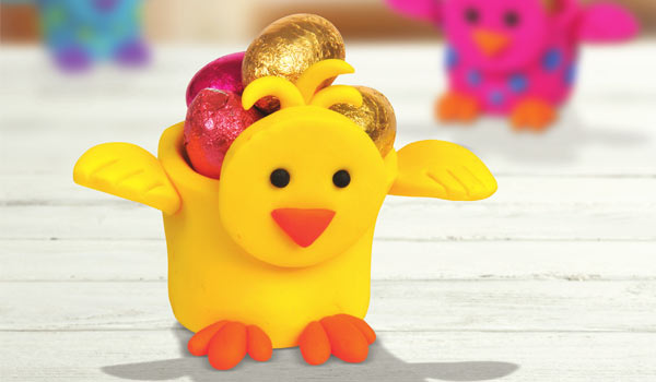 Fimo soft clay Easter egg cup holder