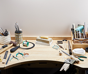 workbench with tools