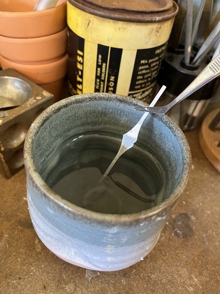 Quench signet ring and place in pickle solution