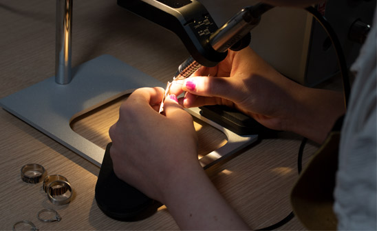 TIG welder in use