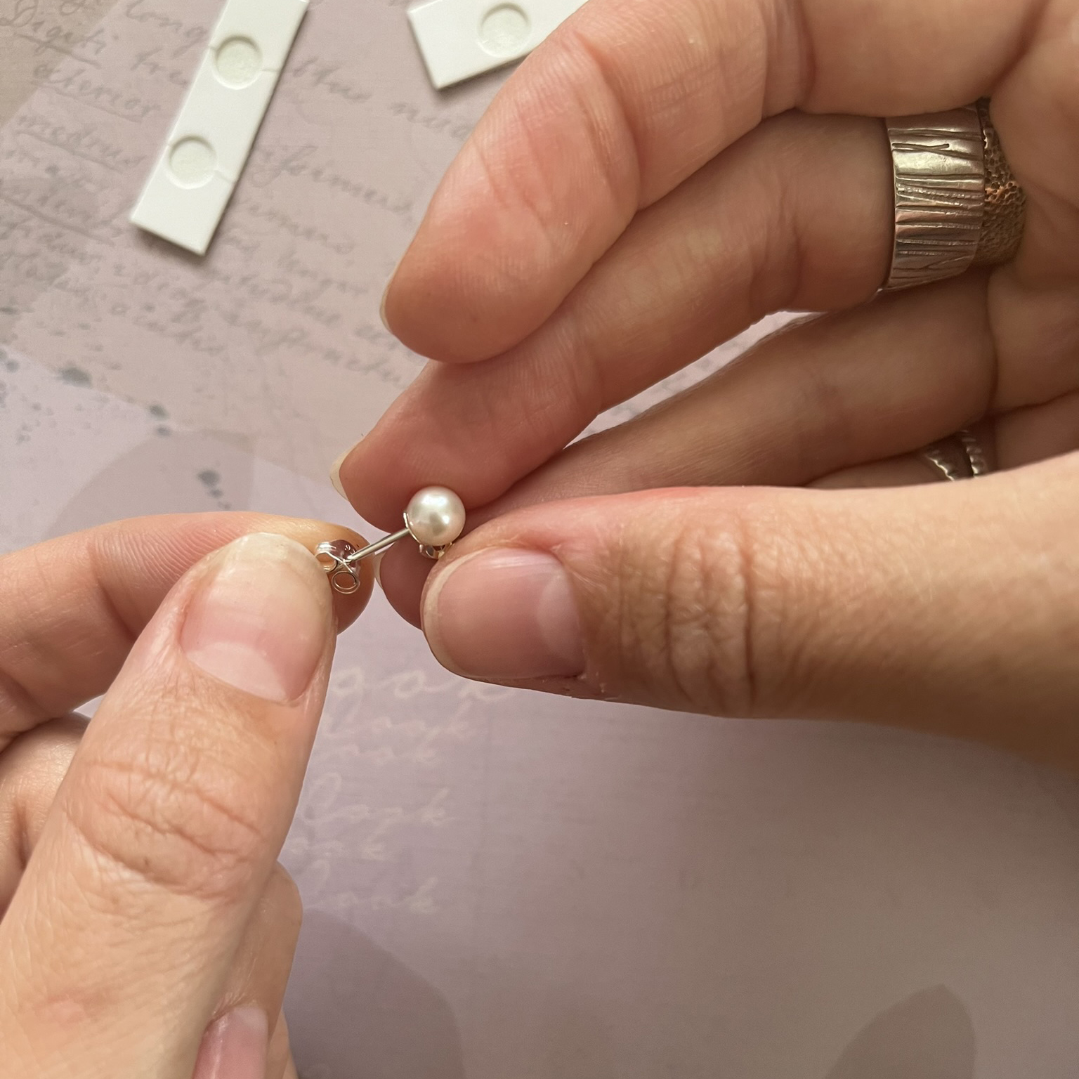Close earring hoop with pliers