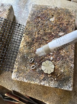 Add solder paste to jump ring