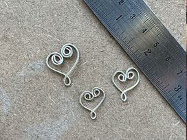 Silver wire wrapped hearts