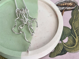 Finished sterling silver squiggly necklace