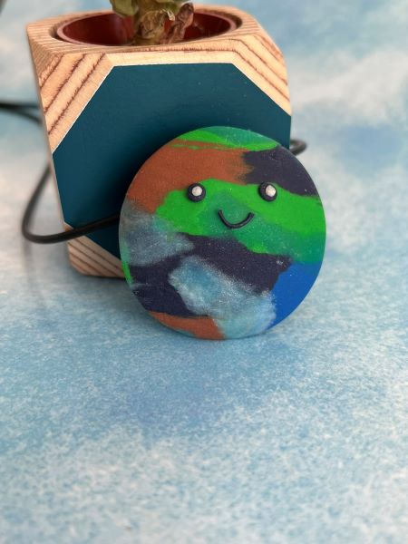 Happy Earth Fimo Pendant