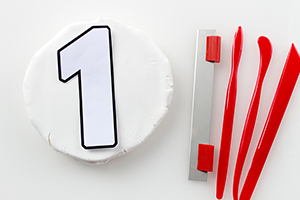 lay your number template onto your Fimo