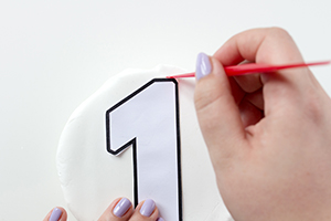Trace your number outline onto your Fimo
