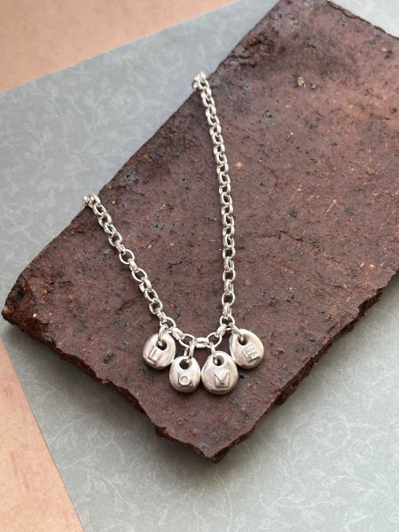 ‘LOVE’ Silver Clay Charm Necklace