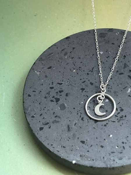 Sterling Silver Crescent Moon Pendant
