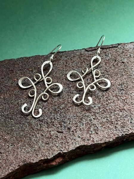 Dangly Sterling Silver Wire Looped Earrings