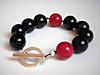 banded agate and red coral bracelet.JPG