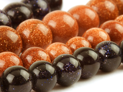 Goldstone Beads, 6mm Round,        16