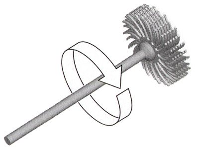 3M Radial Abrasive Disc, Blue -    Medium/fine With Mandrel - Standard Image - 2